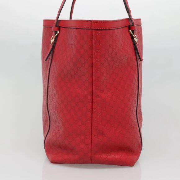 GUCCI Micro GG Canvas Micro Guccissima Bag Leather Red Gold - Picture 4 of 16